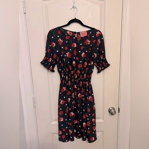 LIKE NEW—Kate Spade S/S Navy Floral Poppy Dress, Size Medium
